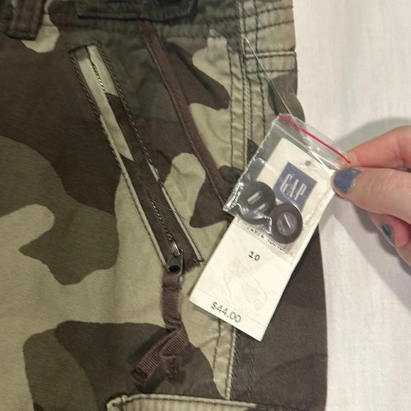 multitone green camouflage NWT Gap mini cargo skirt size 10 - Picture 3 of 4